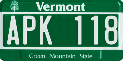 VT license plate APK118