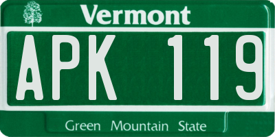 VT license plate APK119