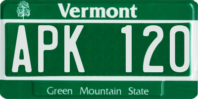VT license plate APK120
