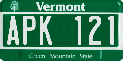 VT license plate APK121