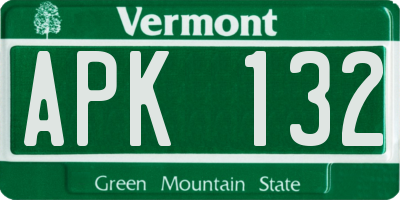 VT license plate APK132