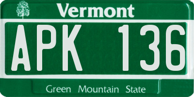 VT license plate APK136