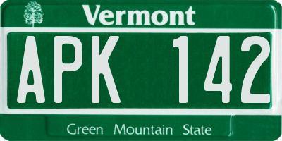 VT license plate APK142