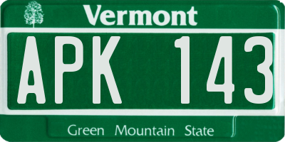 VT license plate APK143