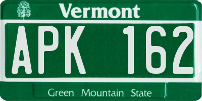 VT license plate APK162