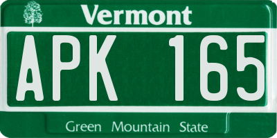 VT license plate APK165