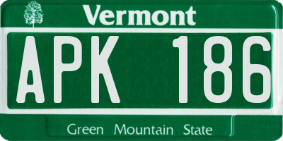 VT license plate APK186
