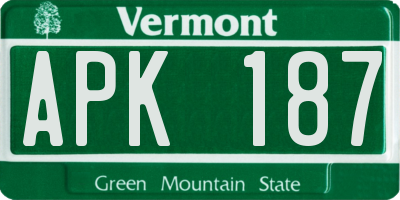 VT license plate APK187