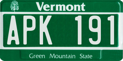 VT license plate APK191