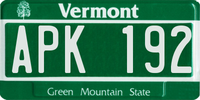 VT license plate APK192