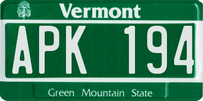 VT license plate APK194