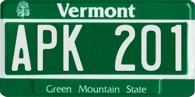 VT license plate APK201