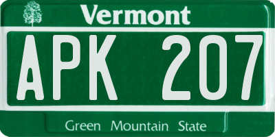 VT license plate APK207