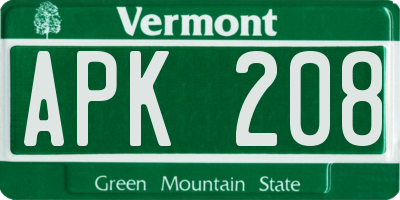 VT license plate APK208