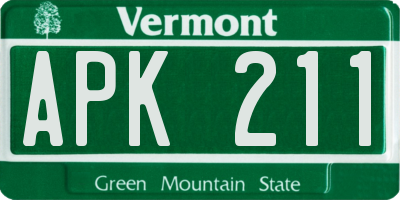 VT license plate APK211