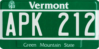 VT license plate APK212