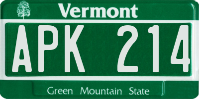 VT license plate APK214