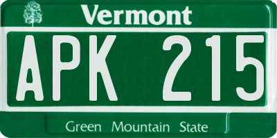 VT license plate APK215