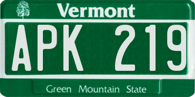 VT license plate APK219