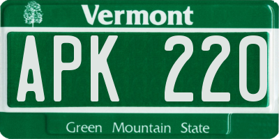 VT license plate APK220