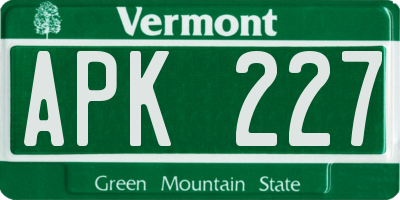 VT license plate APK227