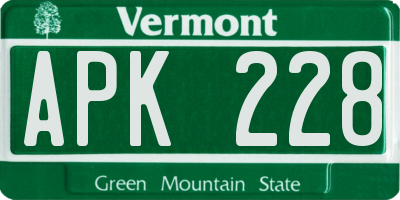 VT license plate APK228