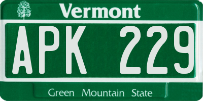 VT license plate APK229