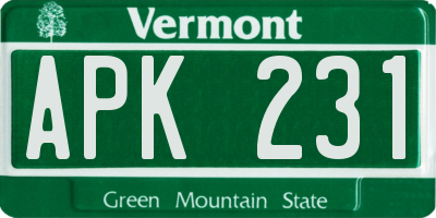 VT license plate APK231