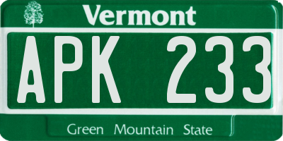 VT license plate APK233