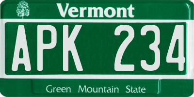 VT license plate APK234