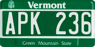VT license plate APK236