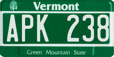VT license plate APK238