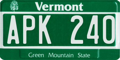 VT license plate APK240