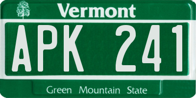 VT license plate APK241