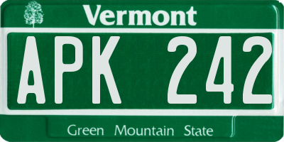VT license plate APK242