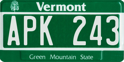 VT license plate APK243