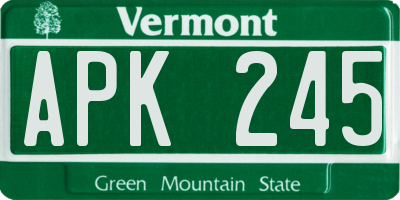 VT license plate APK245
