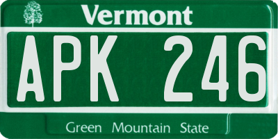 VT license plate APK246