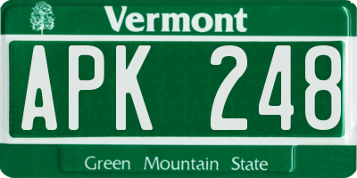 VT license plate APK248