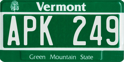 VT license plate APK249