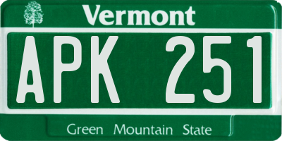 VT license plate APK251