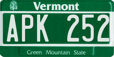 VT license plate APK252