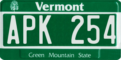 VT license plate APK254