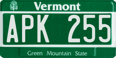 VT license plate APK255