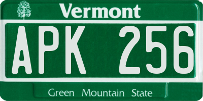 VT license plate APK256