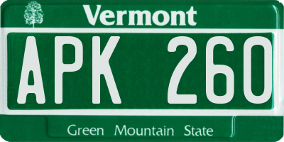 VT license plate APK260