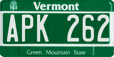 VT license plate APK262