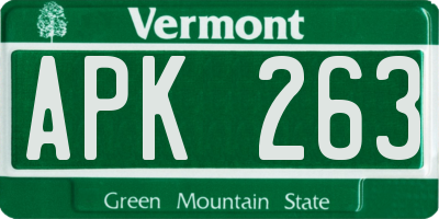 VT license plate APK263