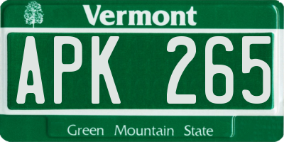 VT license plate APK265