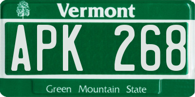 VT license plate APK268